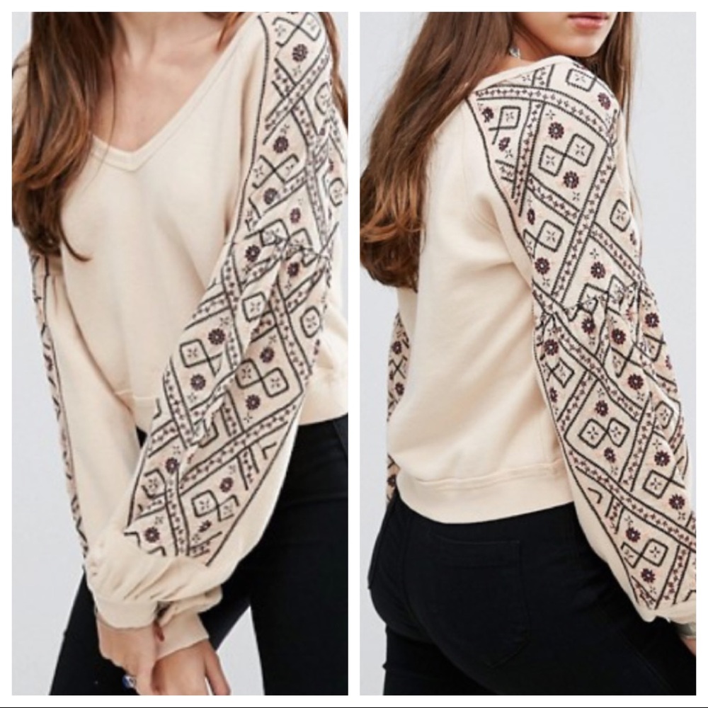 Free People Senorita Embellished Sweatshirt
